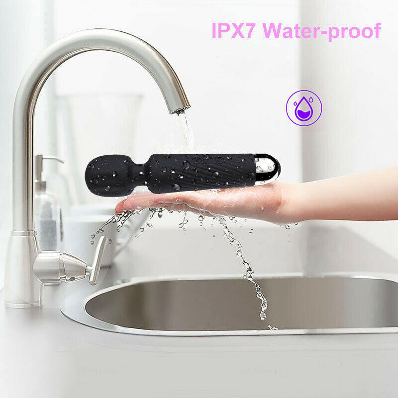 20-Speed Cordless Body Massager Premium Wand Handheld Massagers Vibrating Black